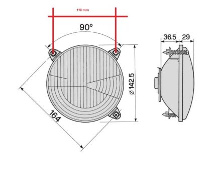 FARO ANTERIORE LANDINI ROTONDO A 3 VITI - cod: 3305625M92