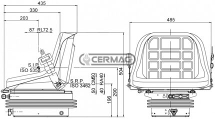 SEDILE GT50 C/MOLLEGGIO MECCANICO E CINTURE - cod: 65011