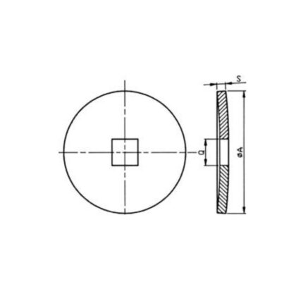 FLANGIA TERMINALE CONVESSA CON FORO QUADRATO DA 26 mm - cod: SAR6116