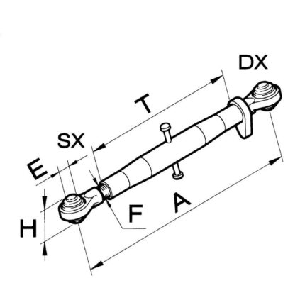 TERZO PUNTO MECCANICO D=25/25 L=350/520 - cod: 012081