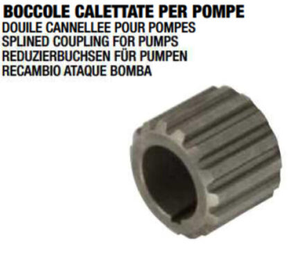 GIUNTO CALETTATO A 14 DENTI DIAMETRO 25×22 mm PER POMPE IDRAULICHE GRUPPO 2 - cod: 83322