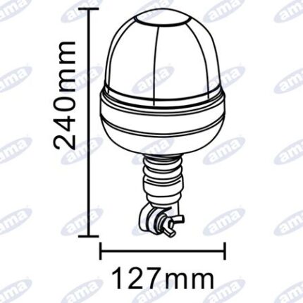 GIROFARO ALOGENO 12V BASE FLESSIBILE - cod: 63112