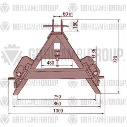 TRIANGOLO TRASPORTO BALLE C/2 FORCHE L=1100 - cod: 70026GB