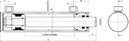 CILINDRO IDRAULICO 050X030X0250 - cod: 04935